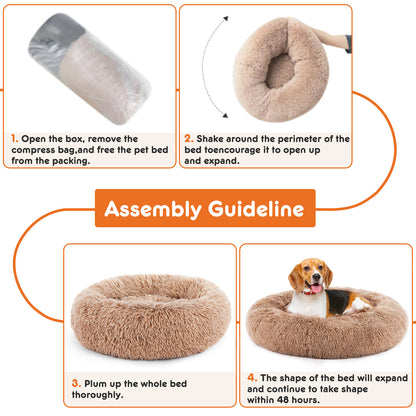 Fluffy Plush Faux Fur Cat Bed