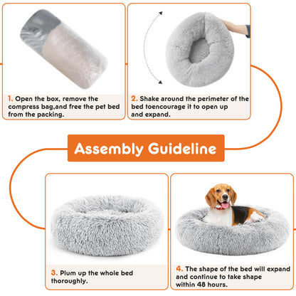 Fluffy Plush Faux Fur Cat Bed