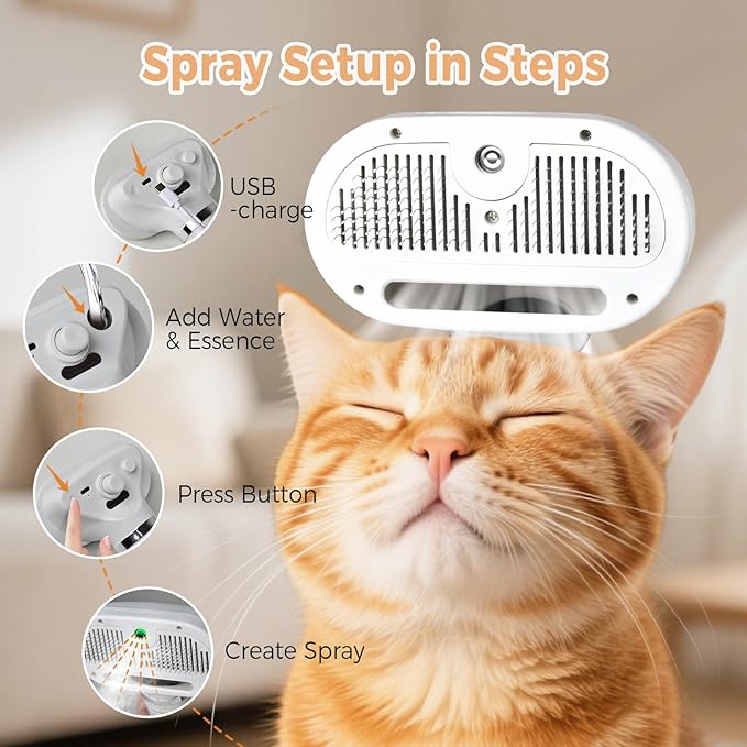 Cat Steam Brush, Pet Steam Brush