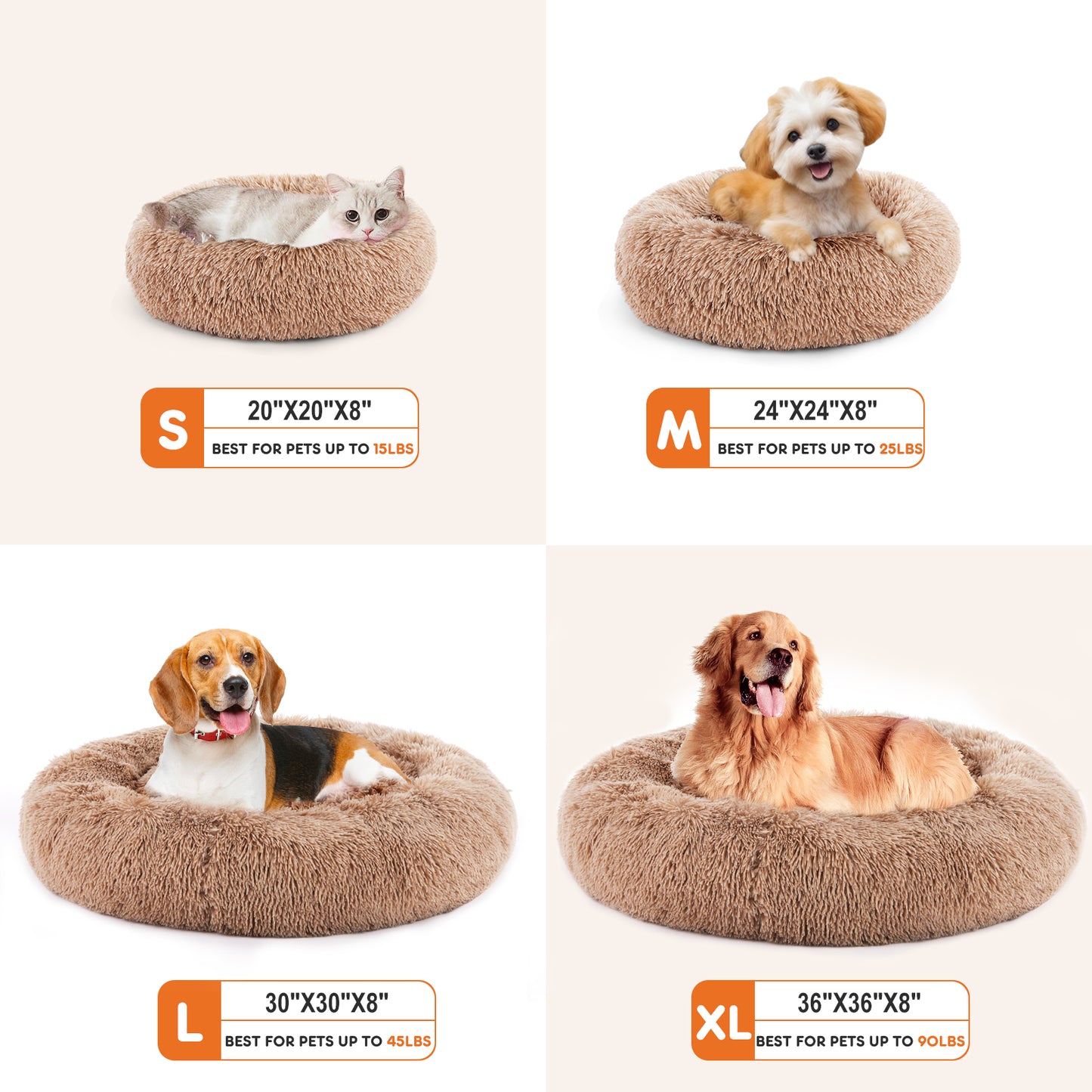 Fluffy Plush Faux Fur Cat Bed