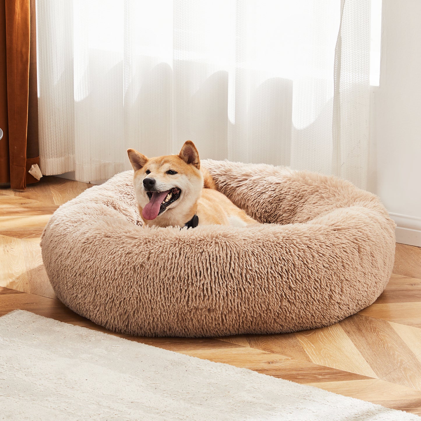 Fluffy Plush Faux Fur Cat Bed