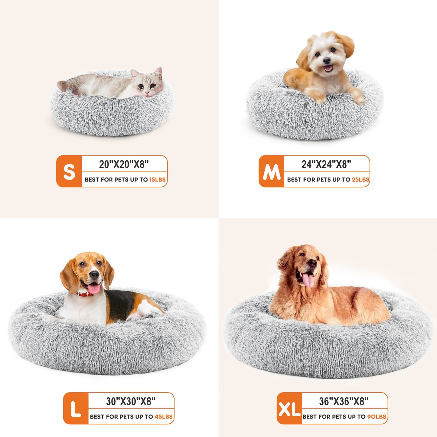 Fluffy Plush Faux Fur Cat Bed